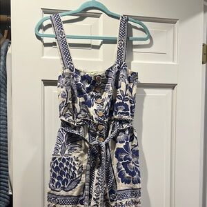 FARM Rio Blue and White Floral Dress